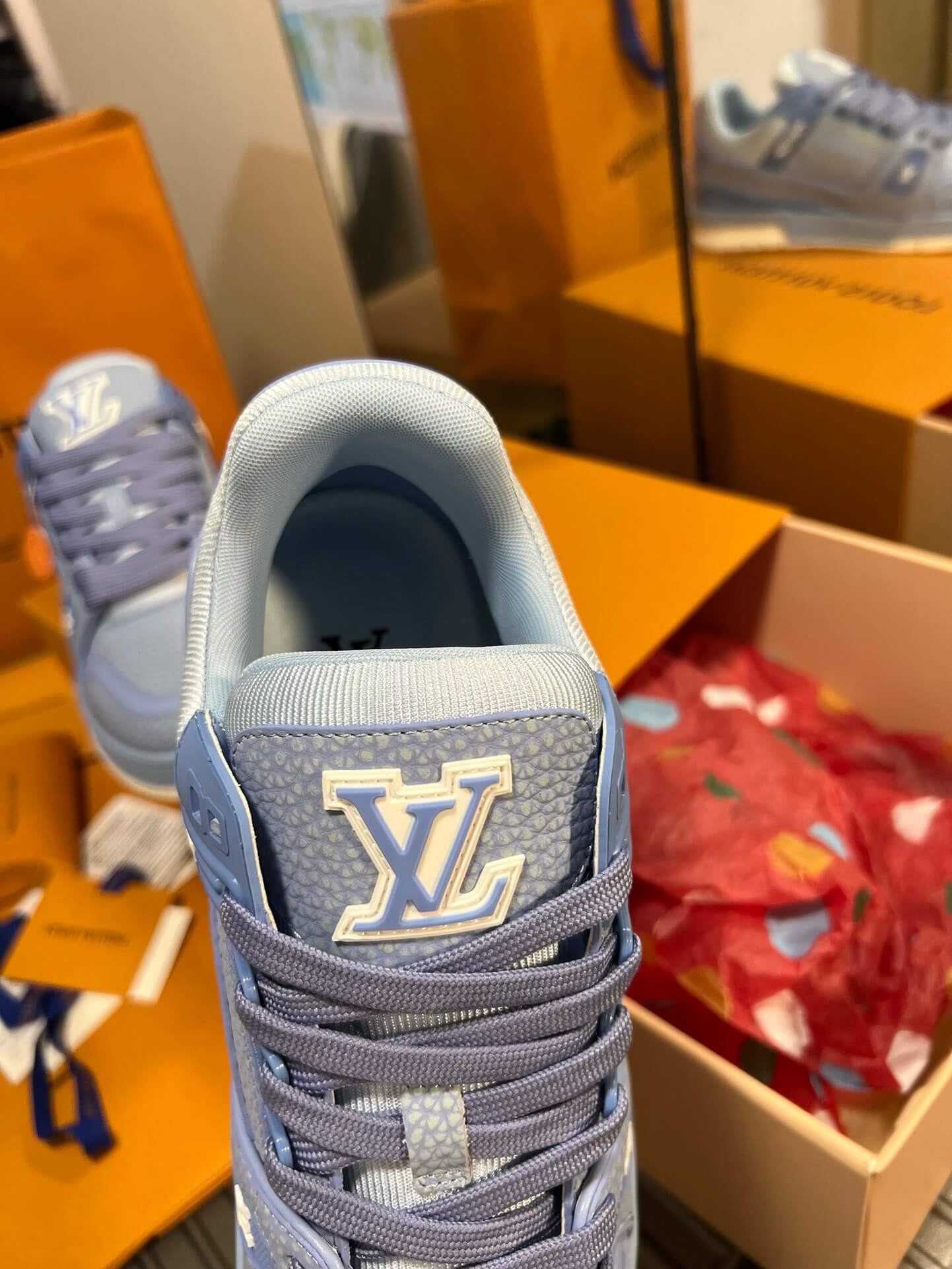 Blue Leather Sport Sneaker