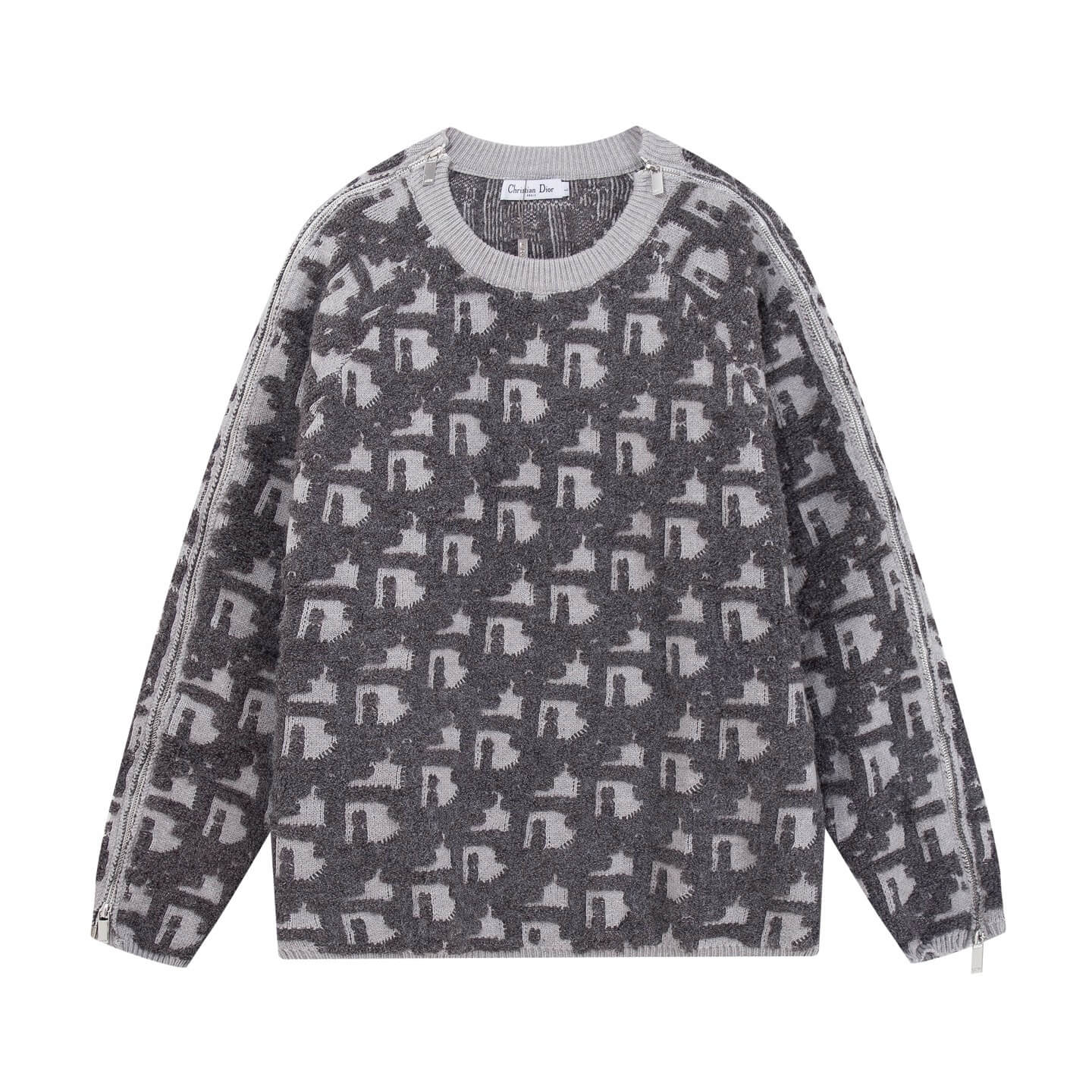 3D Jacquard Zippe Sweater