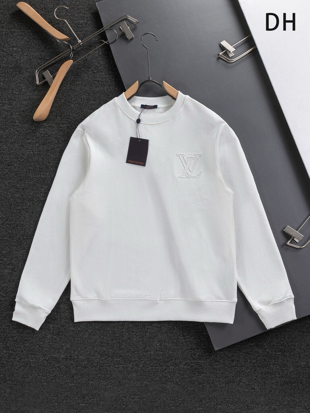 3D Textured Letter Embroidery Sweatshirt
