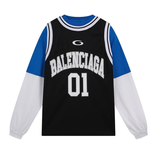 Patchwork Basketball Sweatshirt