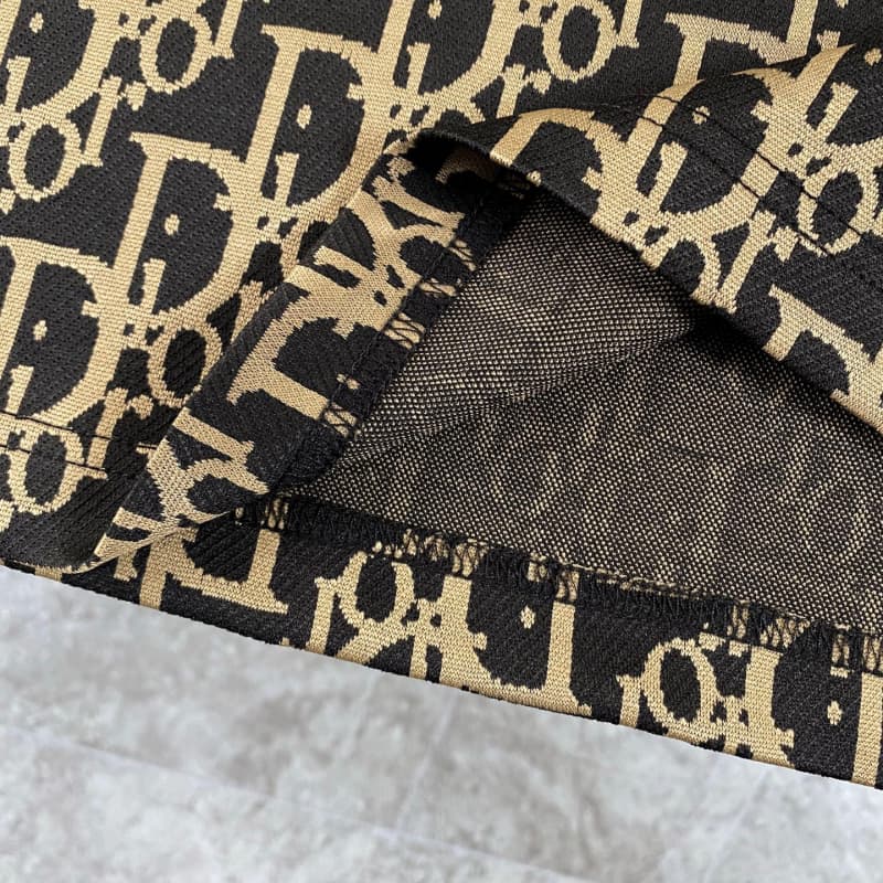 2025 New Brown Jacquard All-Over Print T-shirt