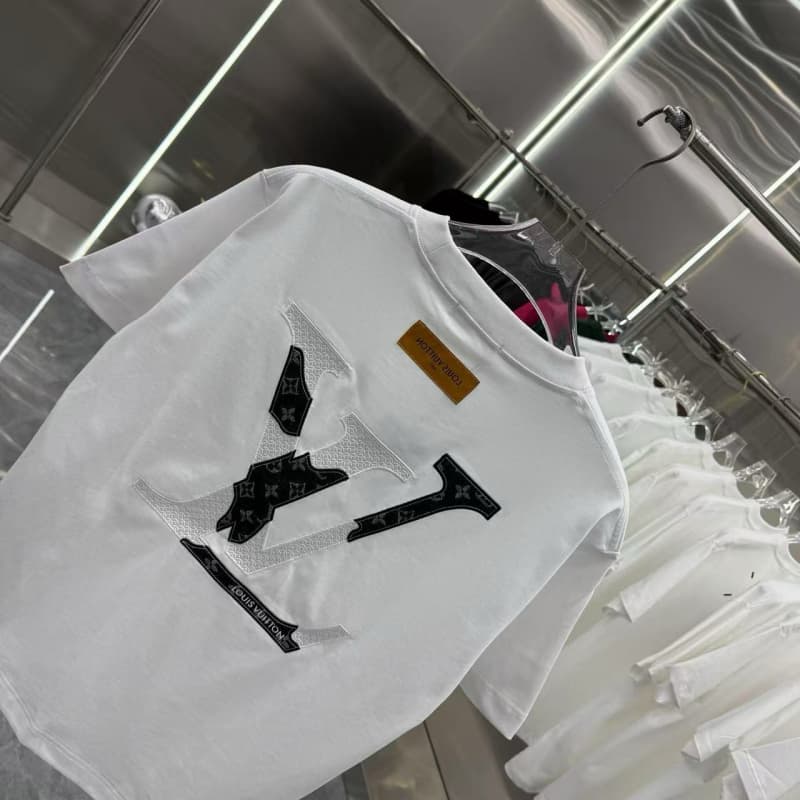 2025 Denim Patch Colorblock Embroidered T-Shirt