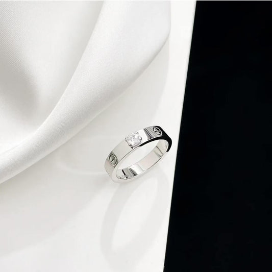 Classic Slim Shank Solitaire Diamond Ring