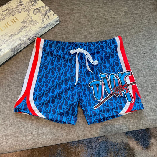 Blue All-Over Print Swim Trunks