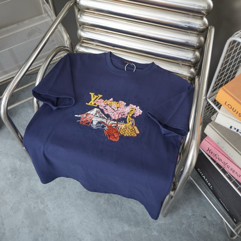 Letter Landscape Embroidery T-Shirt