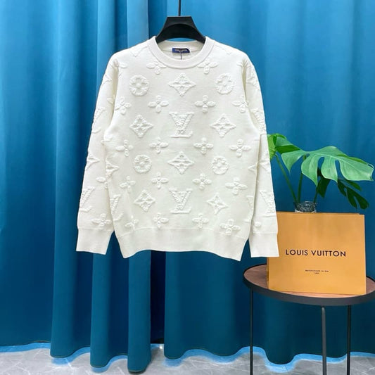 All-Over Jacquard Wool Knit Sweater