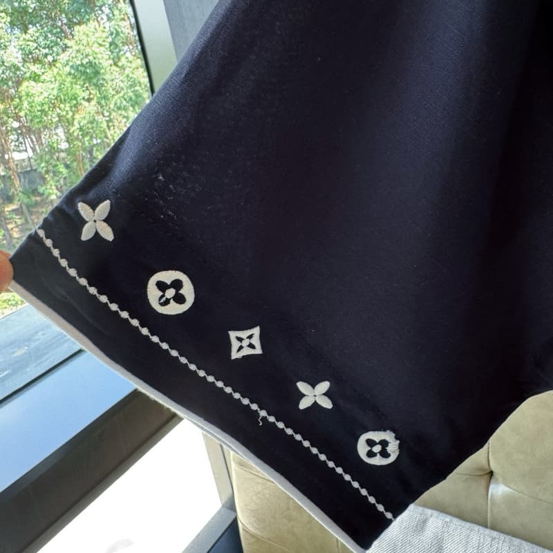 3D Letter Embroidery Black T-Shirt & Shorts Set