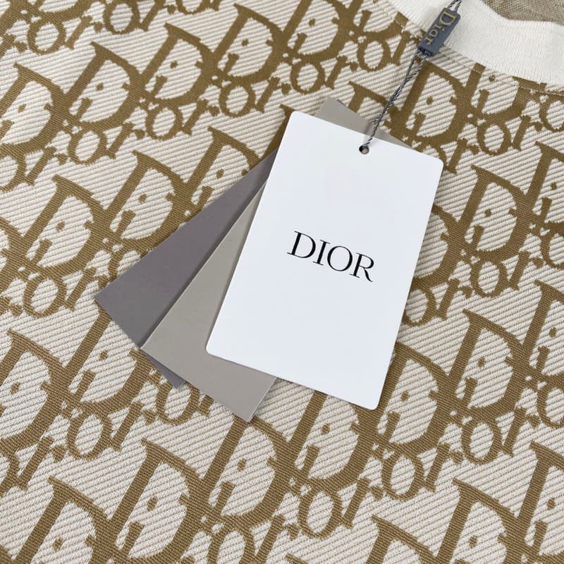 2025 New Beige Jacquard All-Over Print T-shirt