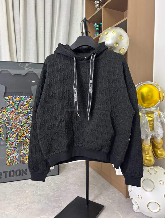 All-Over Embossed Print Hoodie