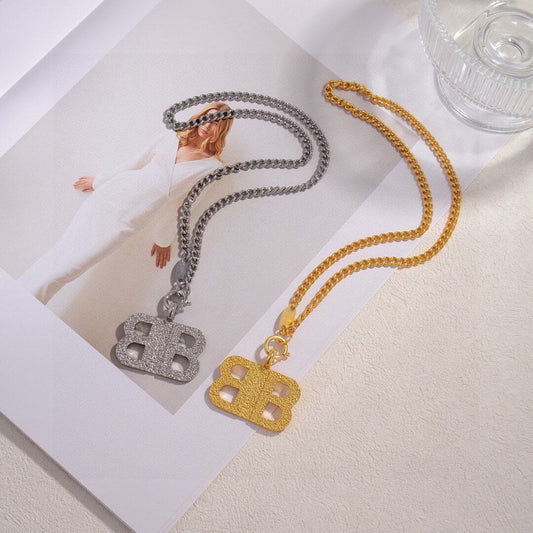 Avant-Garde Symmetric Letter Necklace