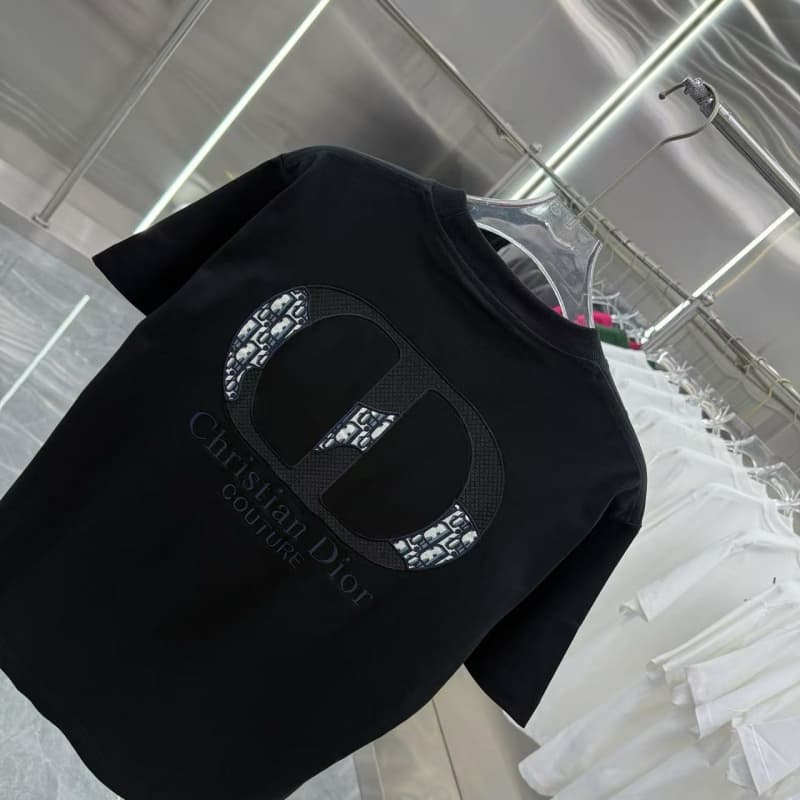 2025 New Denim Patch Letter Embroidered T-Shirt
