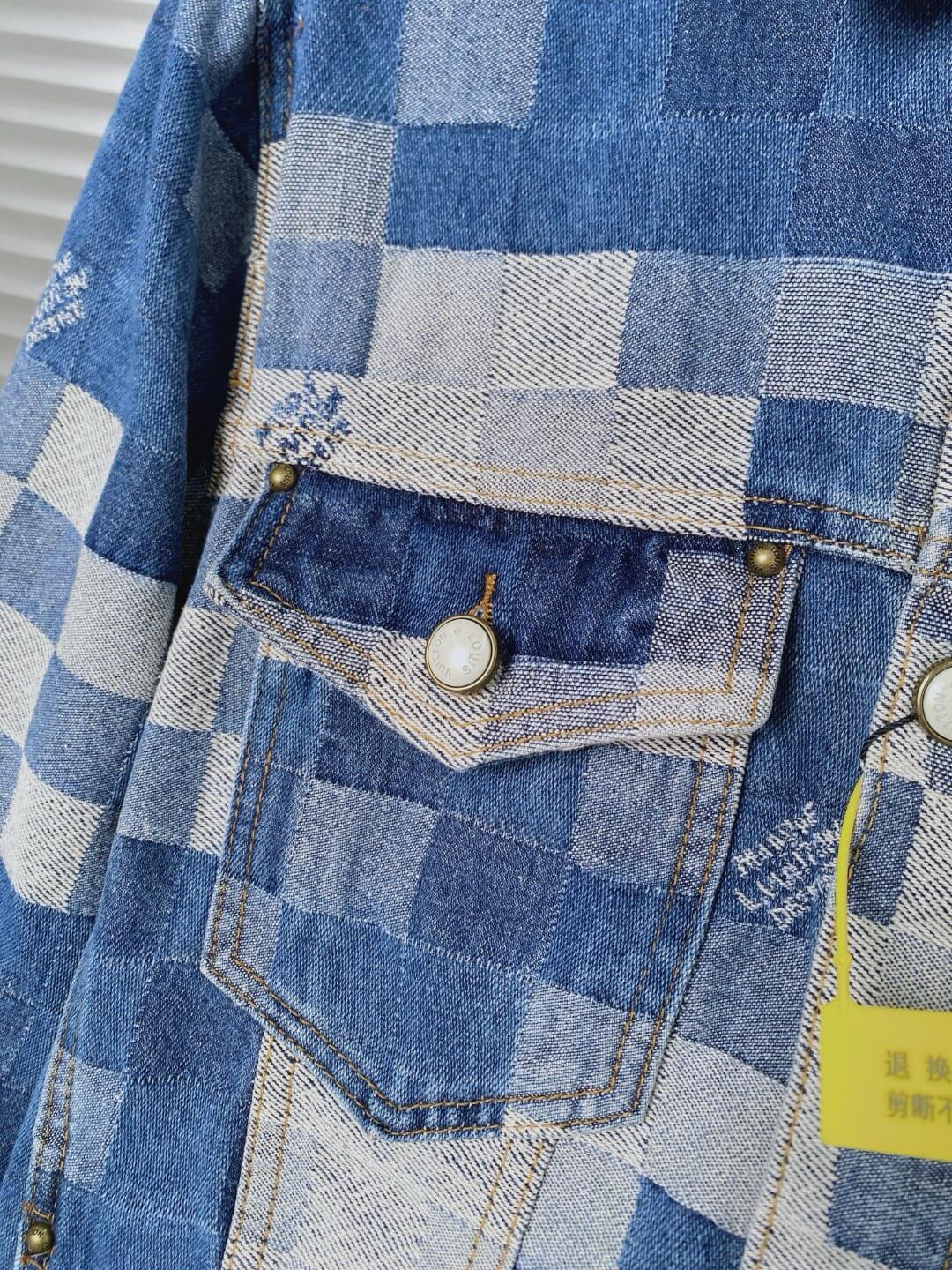 Nouveau costume en jean à carreaux