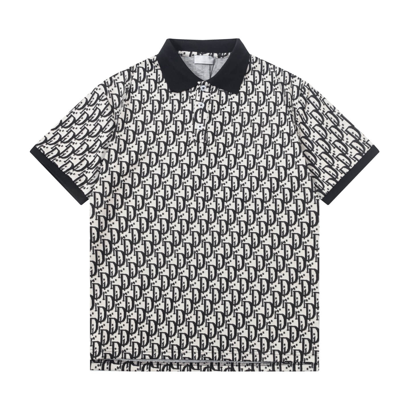 All-Over Jacquard Letter Polo Shirt