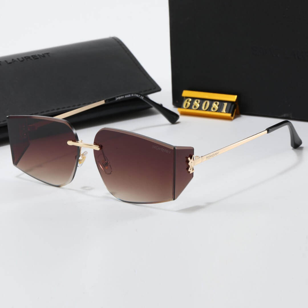 Lunettes de soleil modernes sans monture de forme irrégulière
