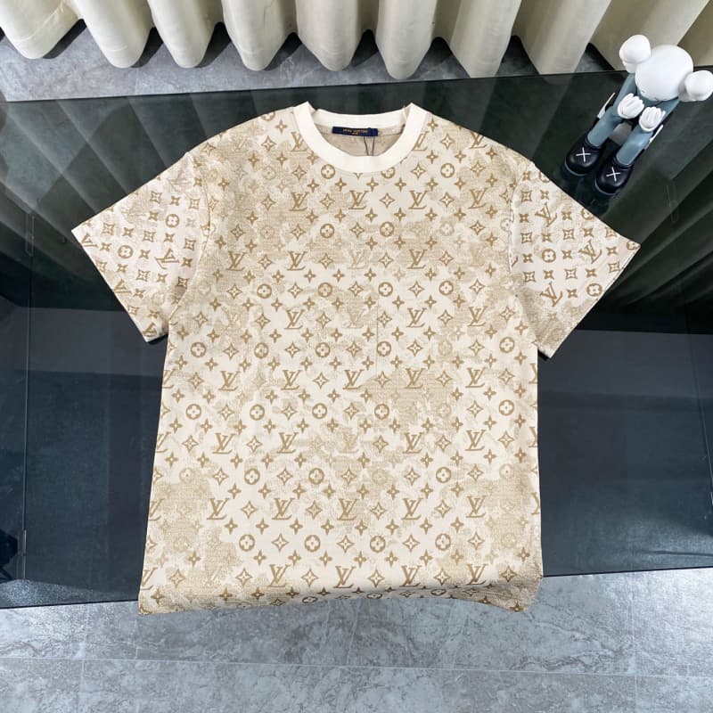 2025 New Classic Beige Jacquard T-shirt