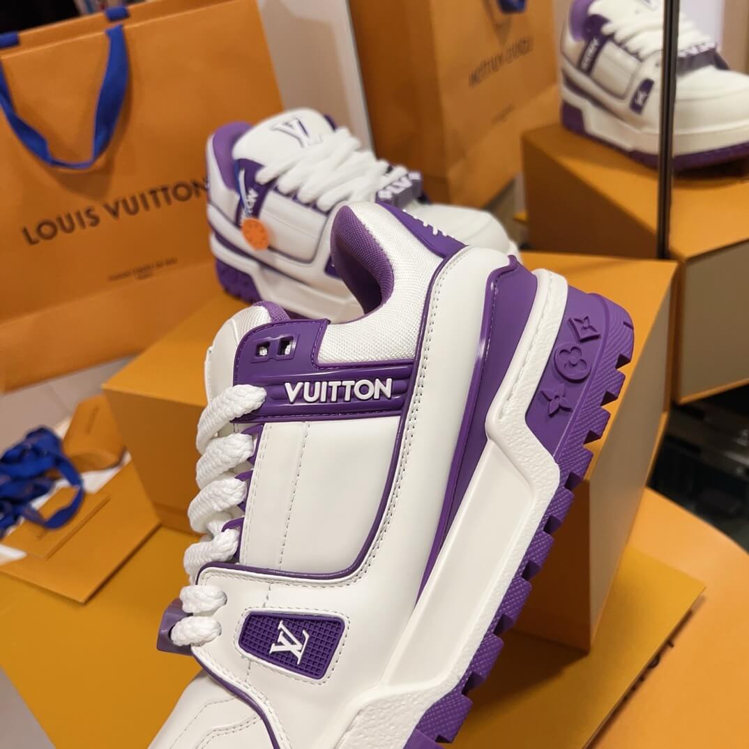 Trendy Purple Leather Sneakers