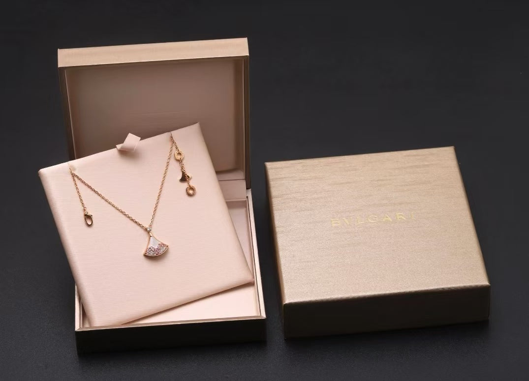 Colored Diamond Inlay Mother-of-Pearl Necklace
