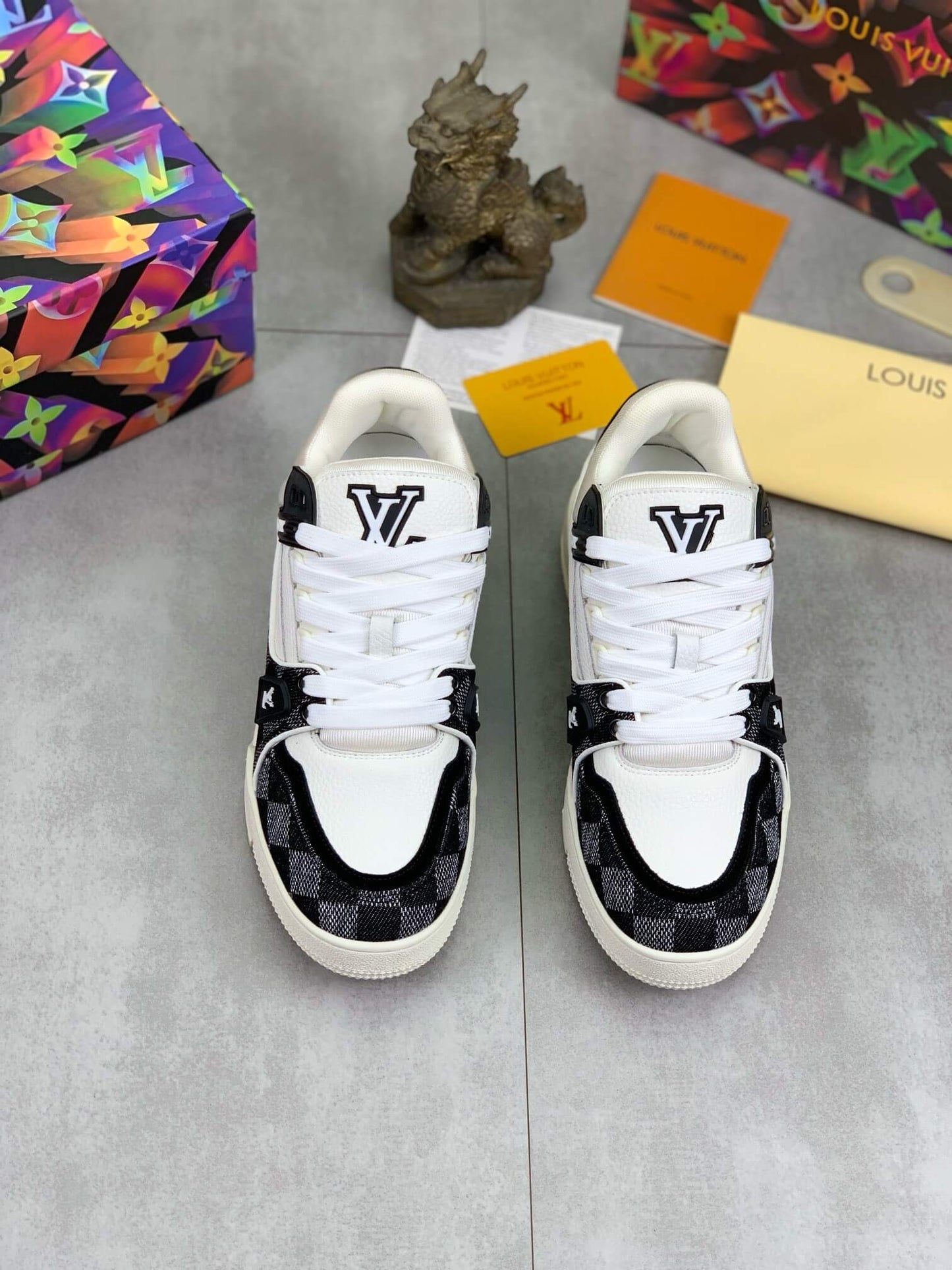 Black & White Plaid Sneakers