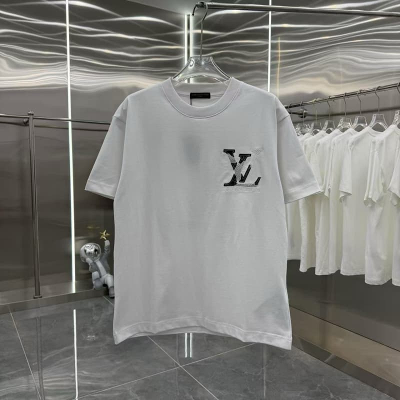 2025 Denim Patch Colorblock Embroidered T-Shirt
