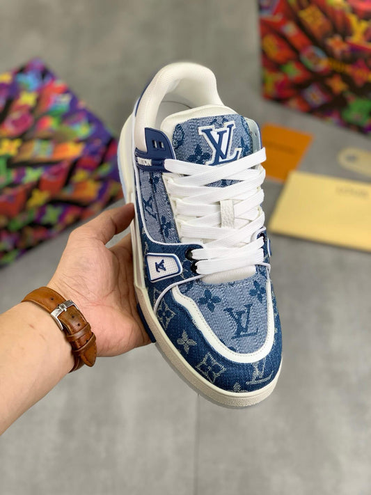 Blue Classic Jacquard Sneakers