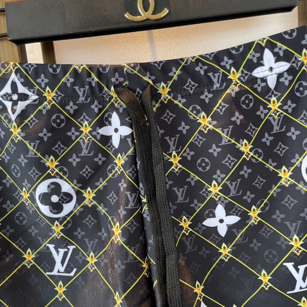 Black All-Over Print Swim Trunks