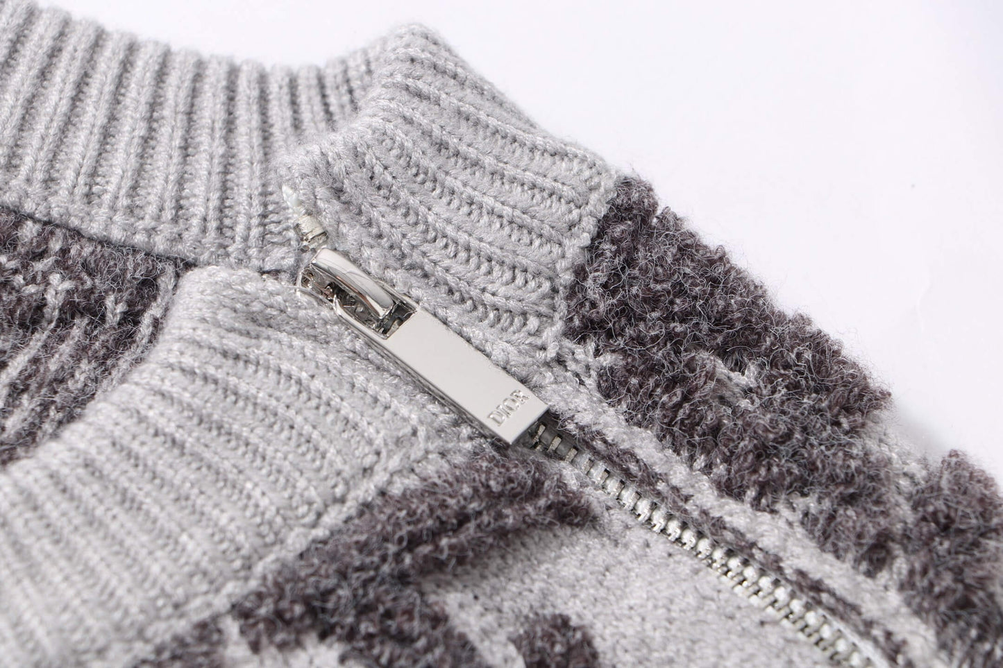 3D Jacquard Zippe Sweater