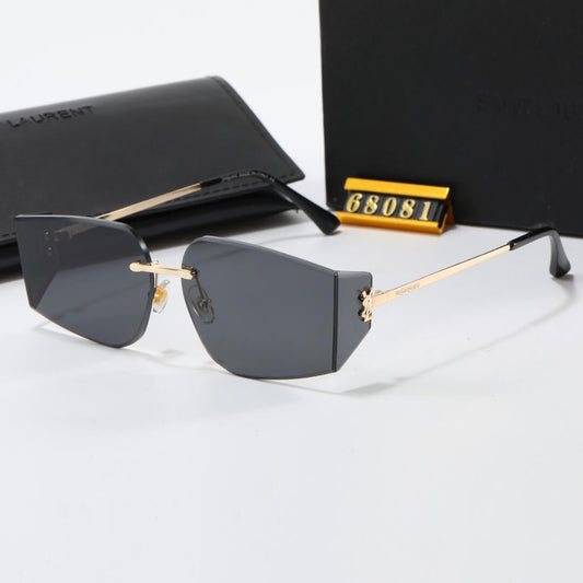 Lunettes de soleil modernes sans monture de forme irrégulière