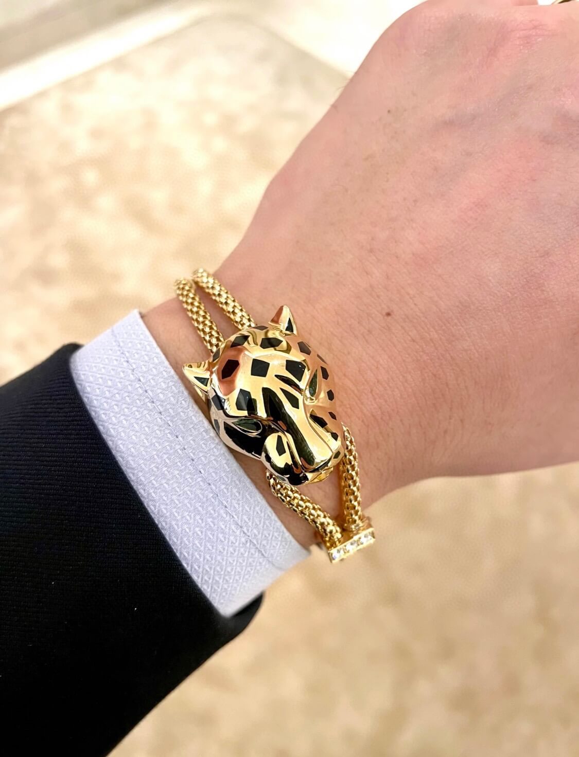 Classic Vintage Panther Head Double-Layer Bracelet