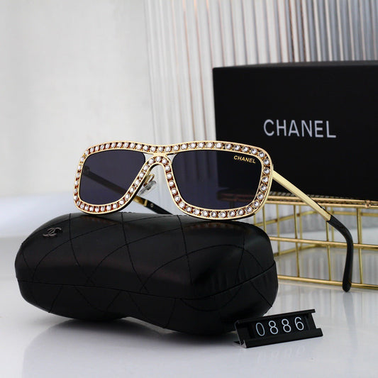 Fashionable Full-Diamond Visor Sunglasses