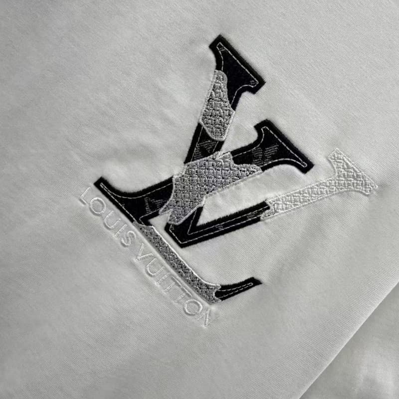 2025 Denim Patch Colorblock Embroidered T-Shirt