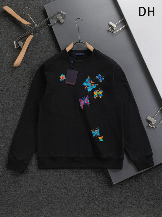 Butterfly Embroidered Sweatshirt