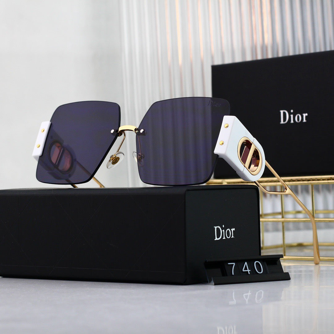 Lunettes de soleil patchwork tendance sans monture