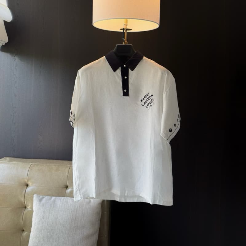 3D Letter Embroidery White T-Shirt & Shorts Set