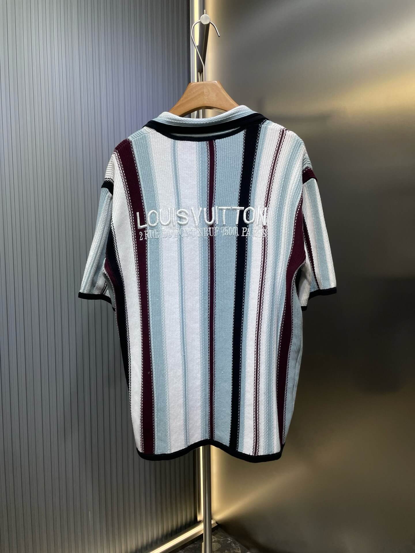 Striped Crochet Short-Sleeve T-Shirt