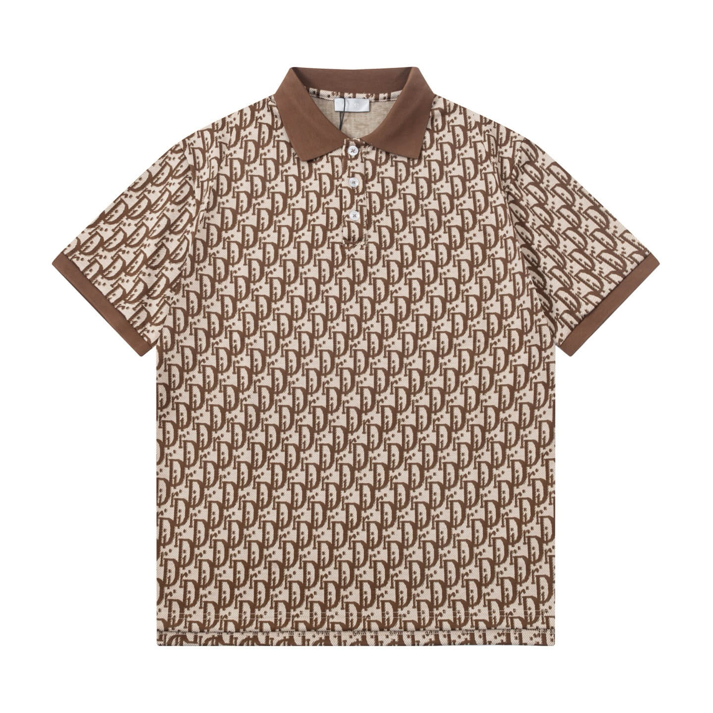 All-Over Jacquard Letter Polo Shirt
