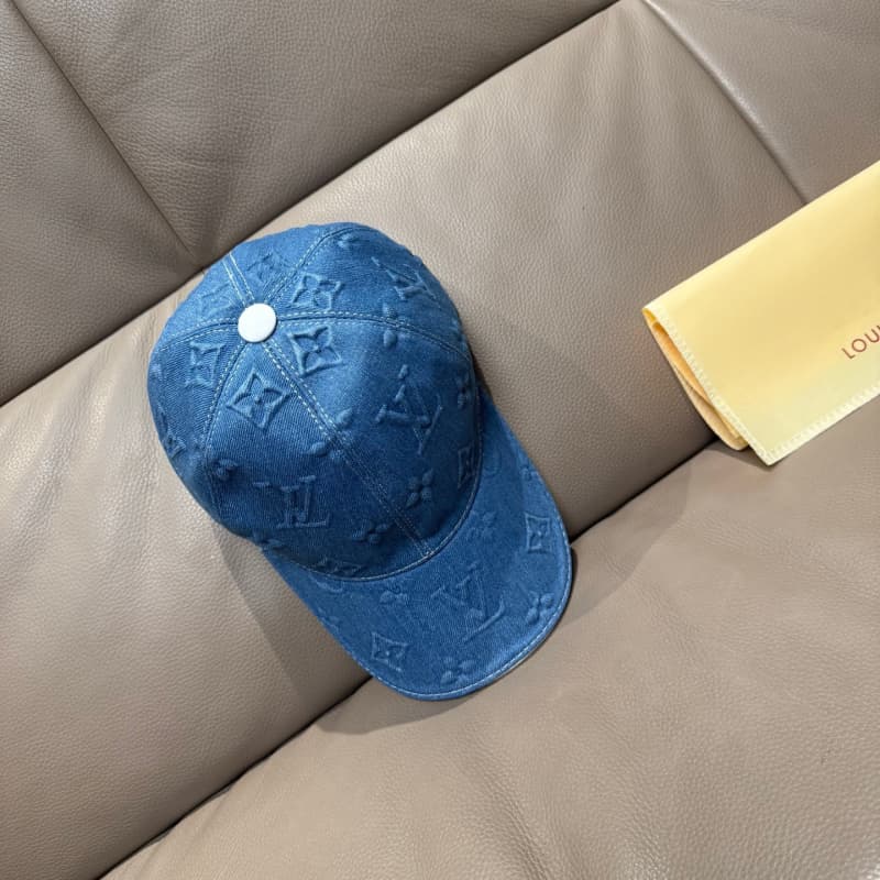 Embossed Denim Baseball Cap
