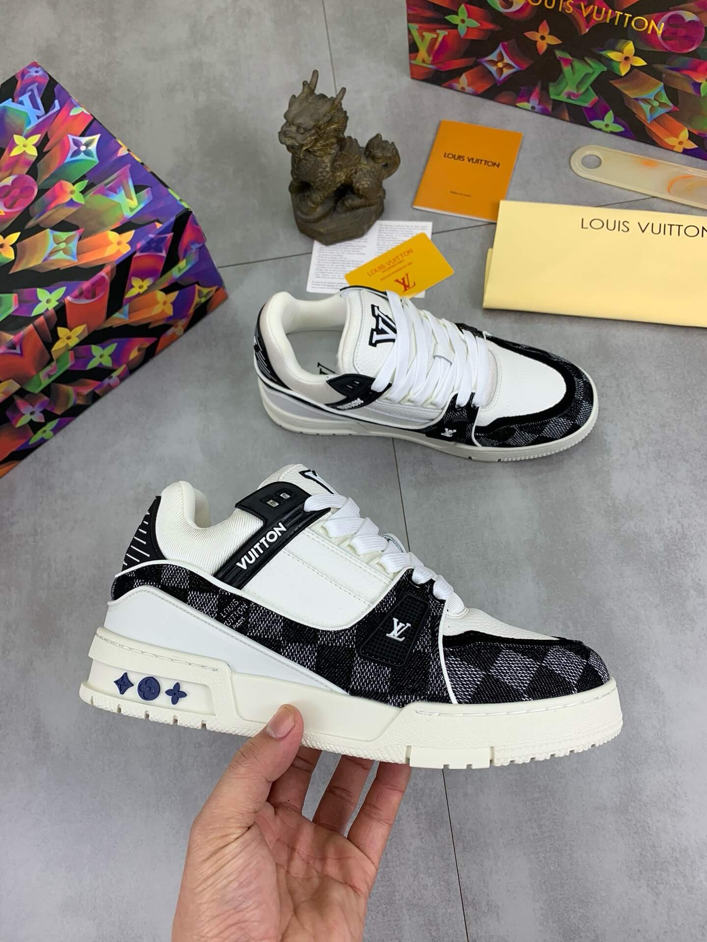 Black & White Plaid Sneakers