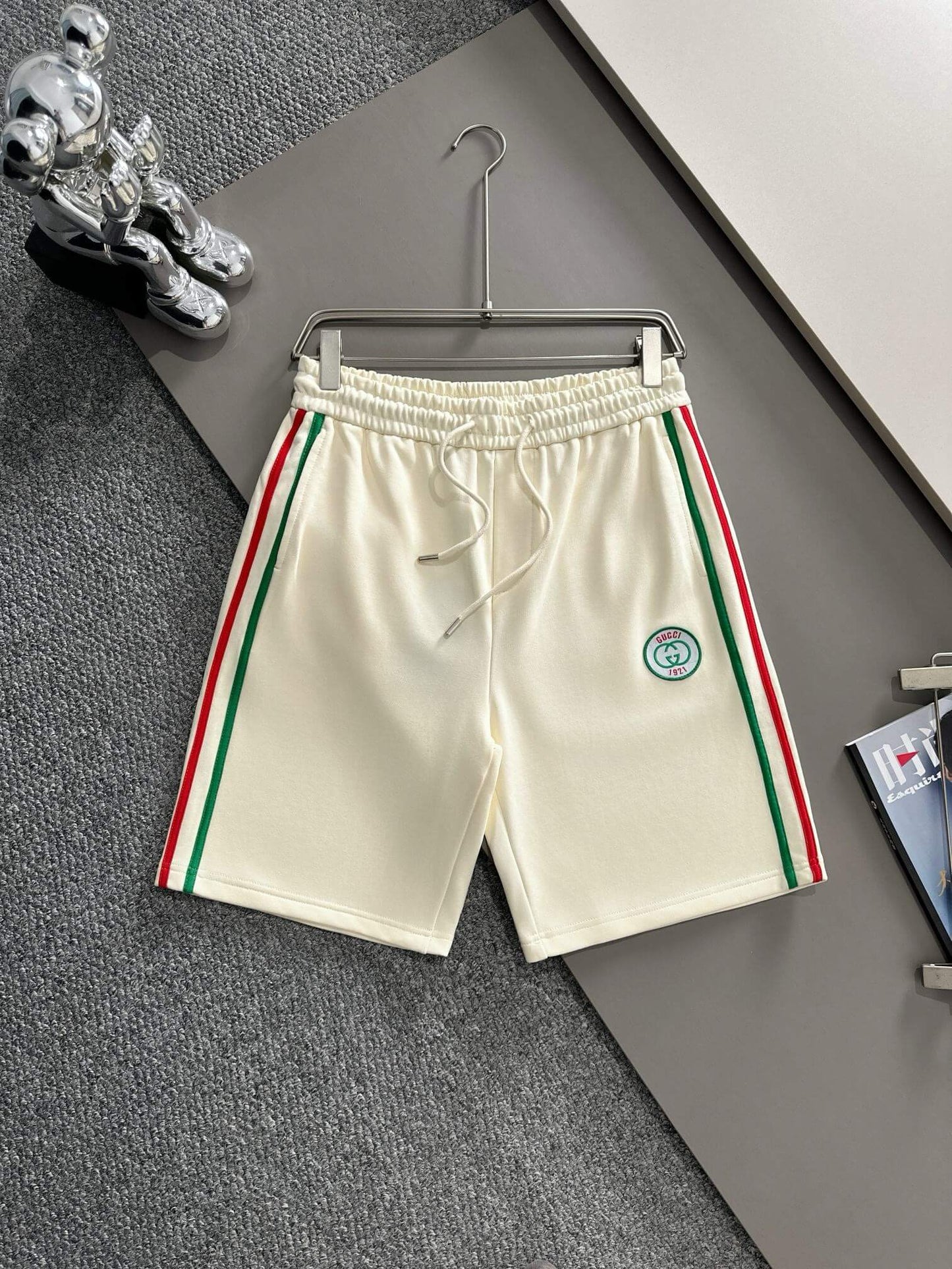 Striped Embroidered Shorts