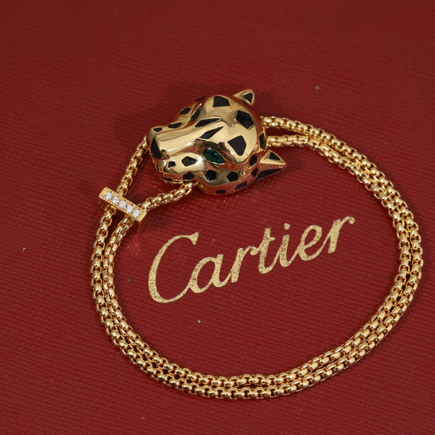 Classic Vintage Panther Head Double-Layer Bracelet