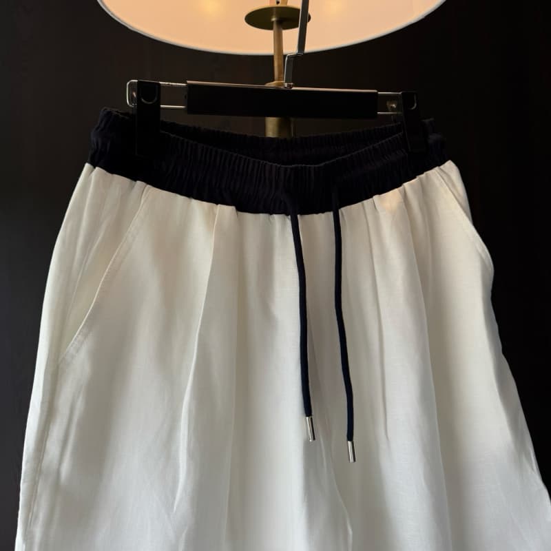 3D Letter Embroidery White T-Shirt & Shorts Set