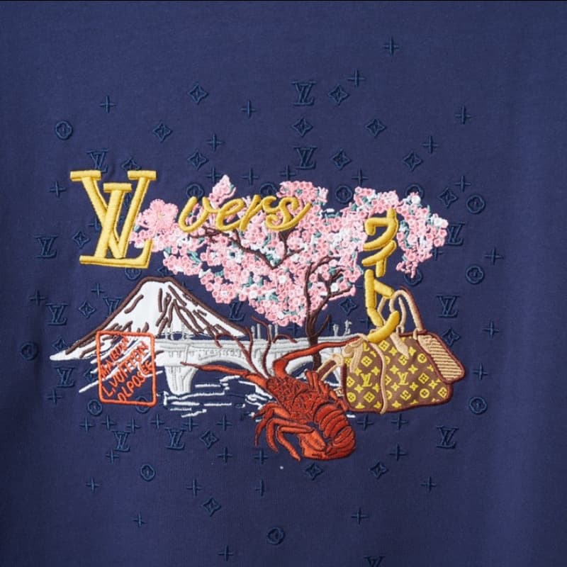 Letter Landscape Embroidery T-Shirt