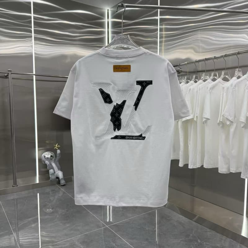 2025 Denim Patch Colorblock Embroidered T-Shirt