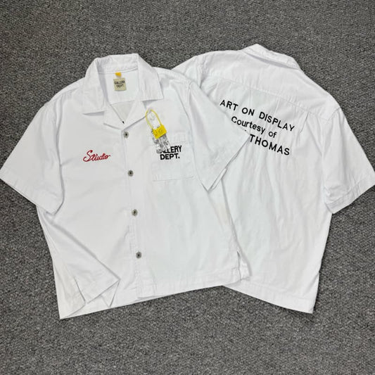 2025 White Embroidered Denim T-Shirt