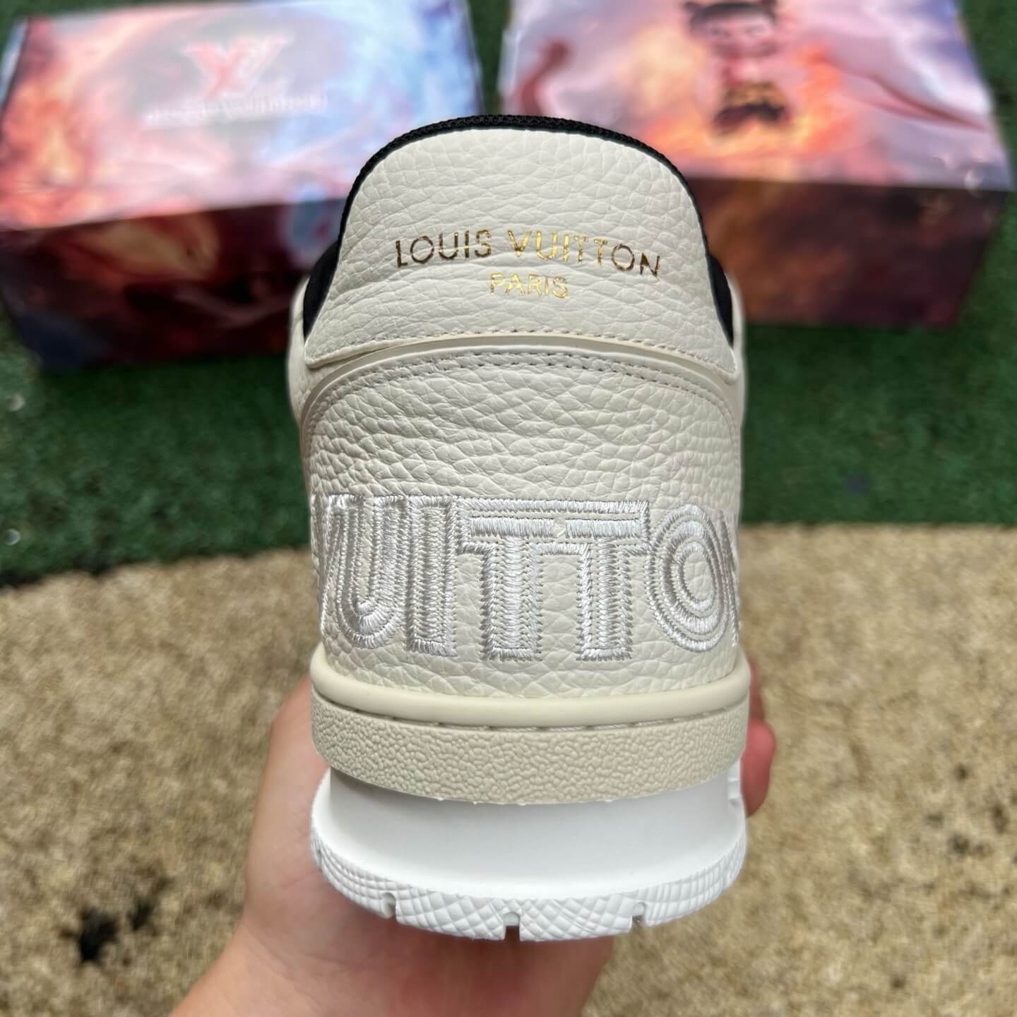 White and Black Velcro Strap Sneakers