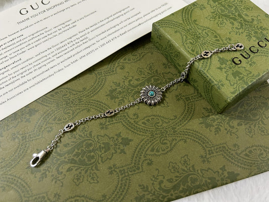 Vintage Turquoise Sunflower Bracelet