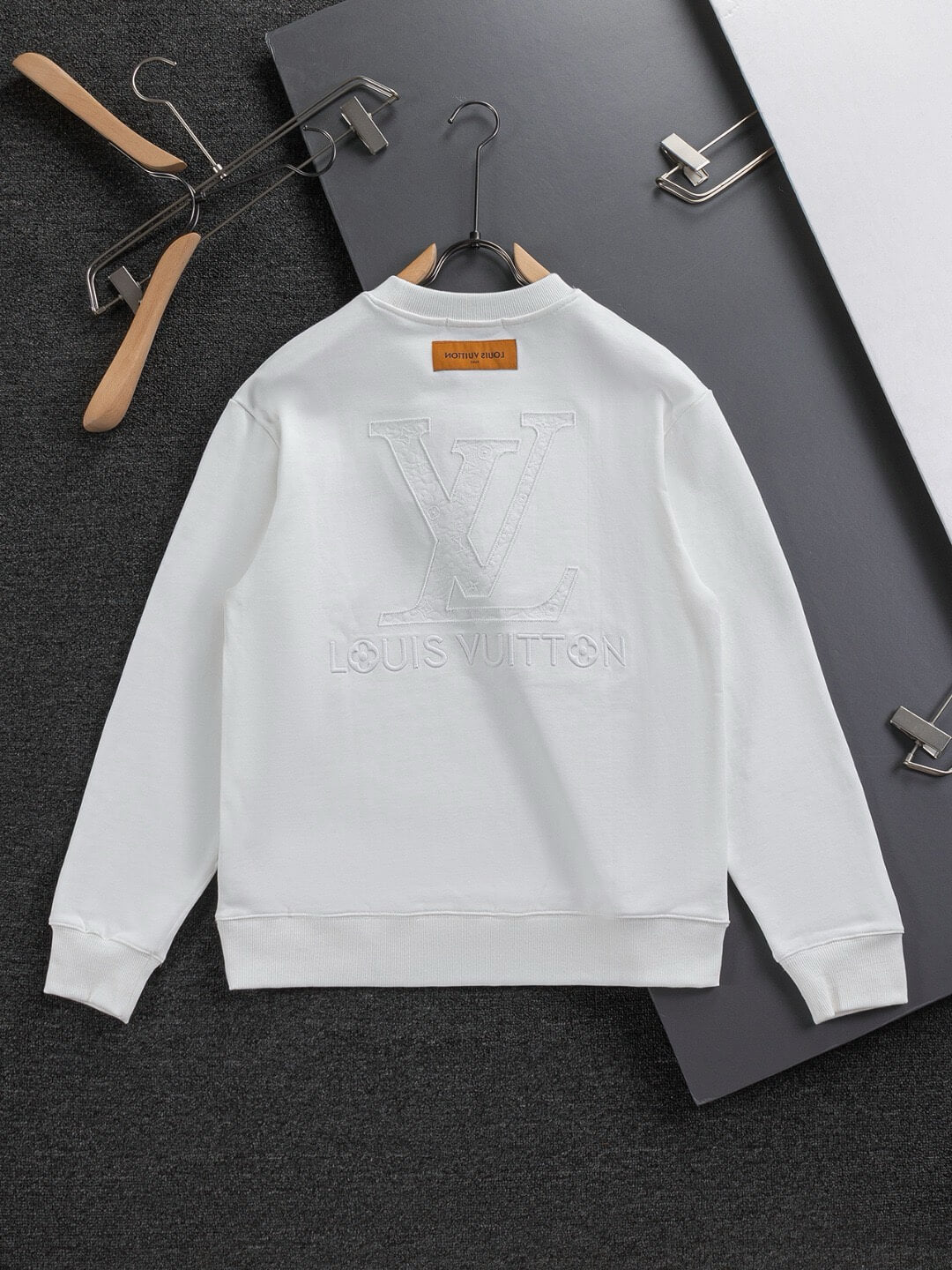 3D Textured Letter Embroidery Sweatshirt
