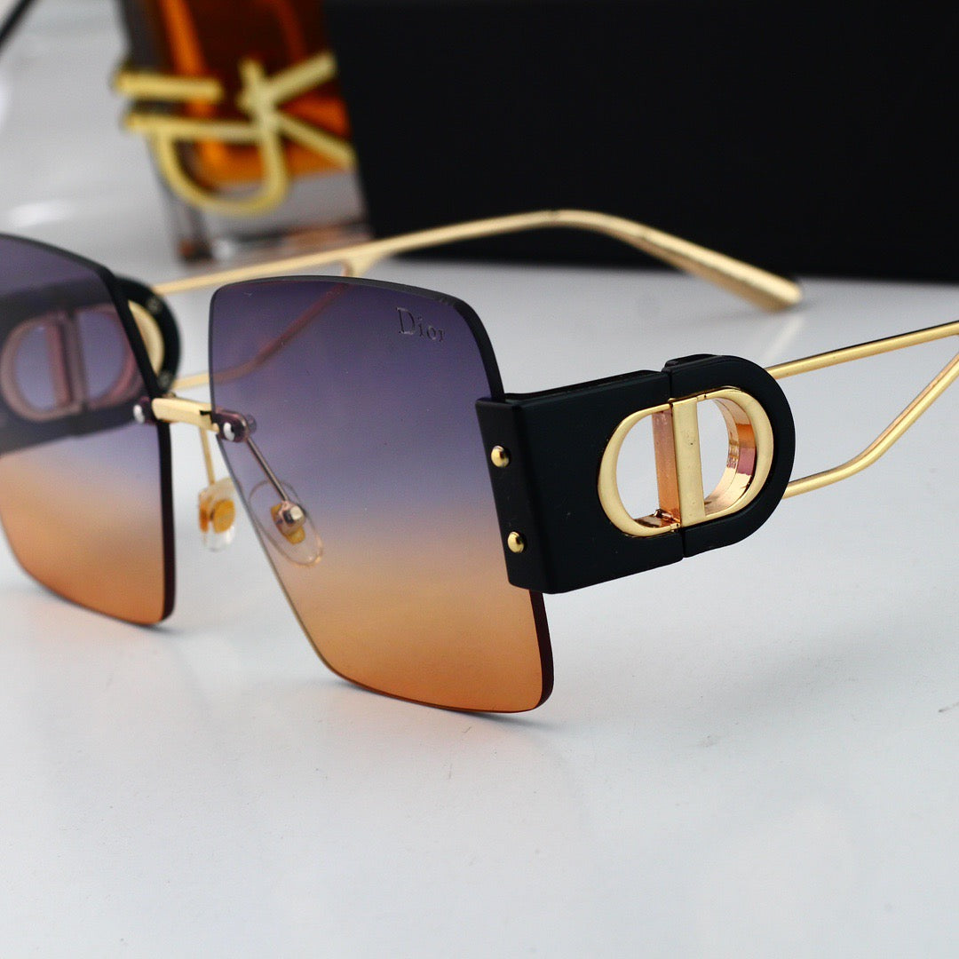 Lunettes de soleil patchwork tendance sans monture