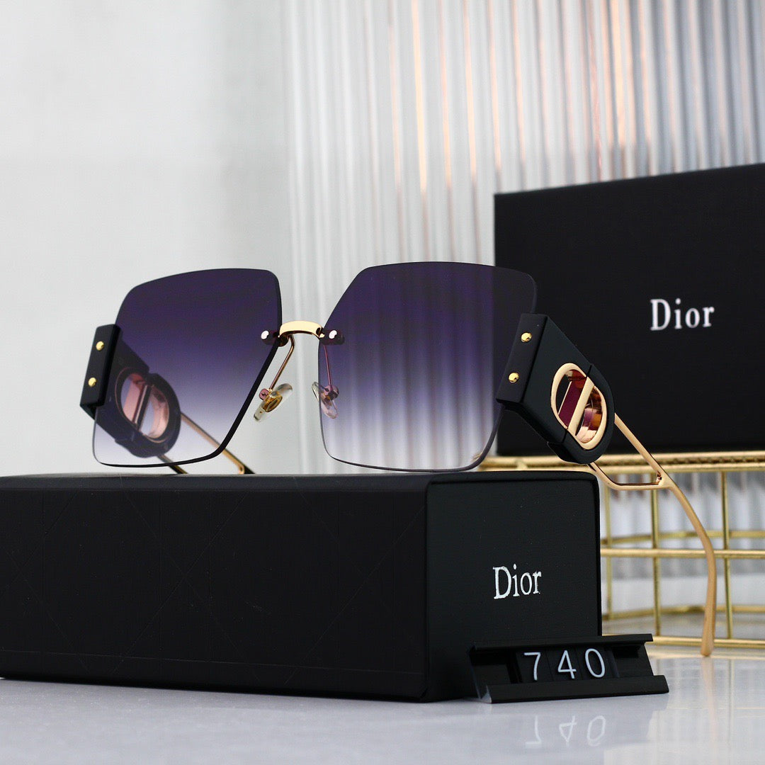 Lunettes de soleil patchwork tendance sans monture