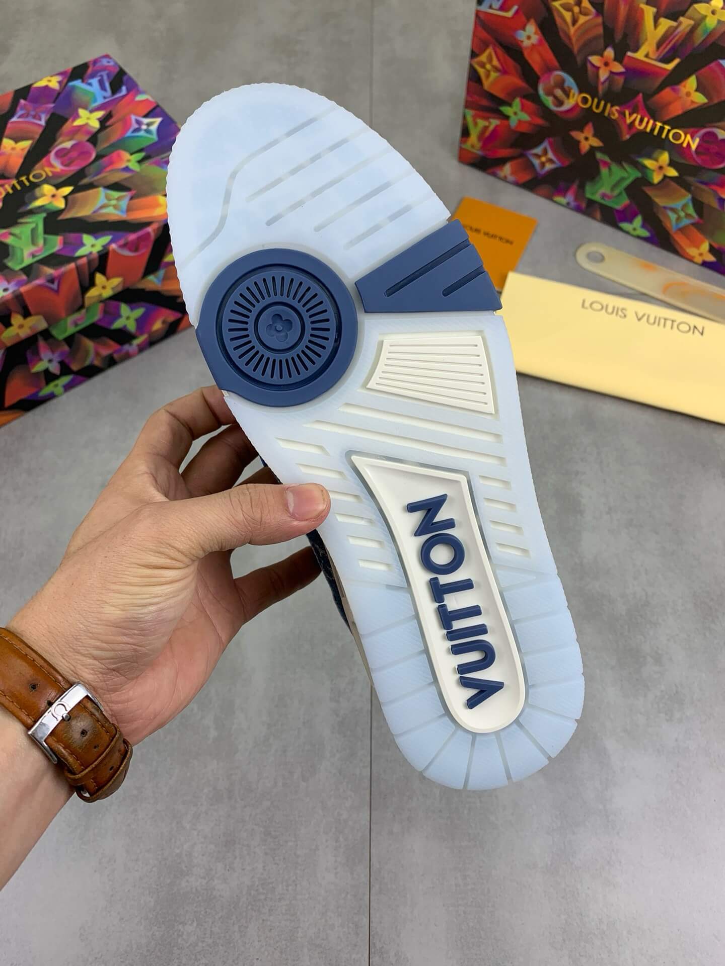 Blue Classic Jacquard Sneakers