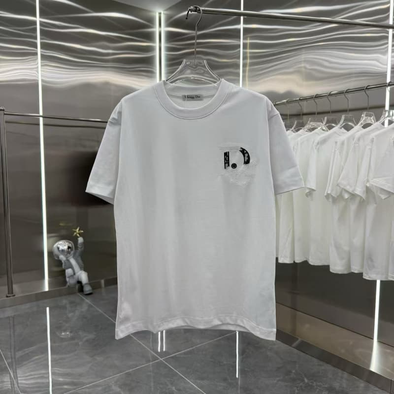 2025 New Denim Patch Letter Embroidered T-Shirt